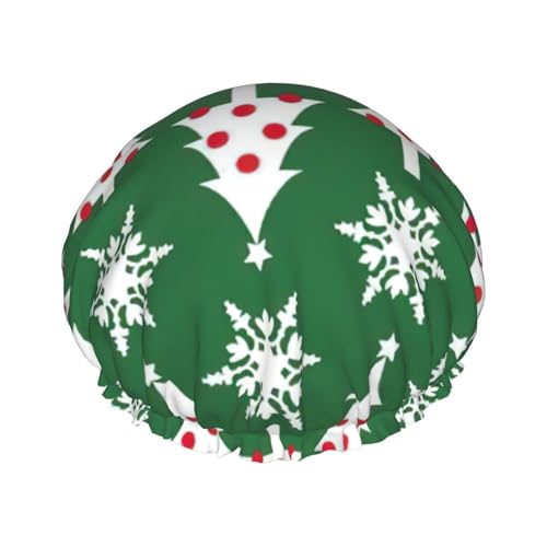 Christmas tree pattern Print Soft Shower Cap for Women, Reusable Environmental Protection Hair Bath Caps von Peiyeety