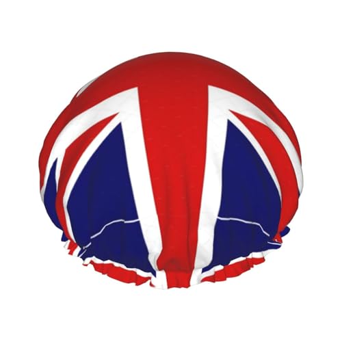 English flag Print Soft Shower Cap for Women, Reusable Environmental Protection Hair Bath Caps von Peiyeety