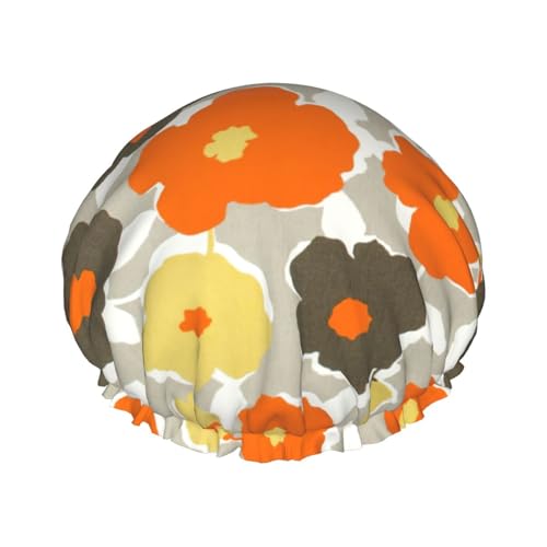 Floral Pattern (2) Print Shower Cap for Women Waterproof - Reusable | Hair Cap for Bathing | Double Layer Hat von Peiyeety