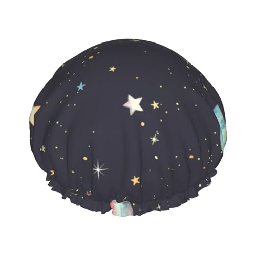 Galaxy.. Print Shower Cap for Women Waterproof - Reusable | Hair Cap for Bathing | Double Layer Hat von Peiyeety