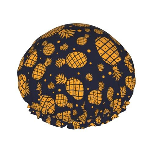 Golden Pine Women Luxury Shower Cap, Double ProtectionElastic, Reusable Adjustable Shower Bonnet von Peiyeety