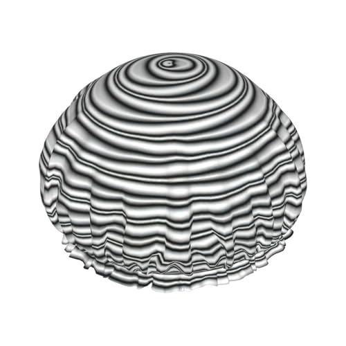 Optical Spin Illusion Print Shower CapSoft,Reusable, Double WaterproofBath Hat Women,Breathable, von Peiyeety