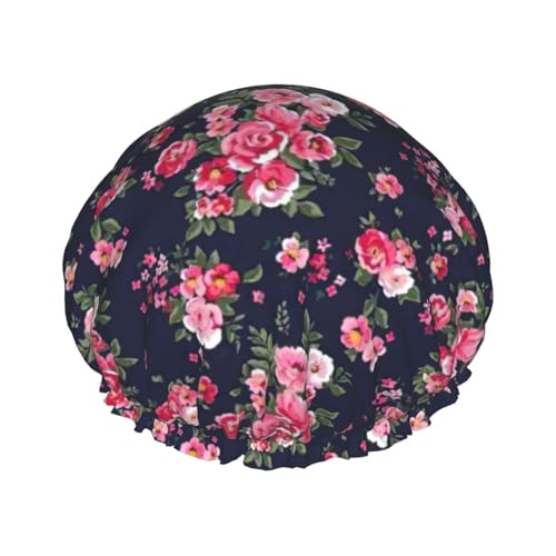 Peony flowers Print Soft Shower Cap for Women, Reusable Environmental Protection Hair Bath Caps von Peiyeety