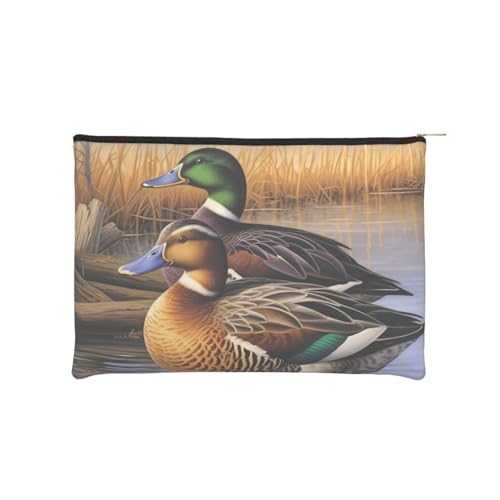 Wiederverwendbare Kosmetiktasche aus Papier, wasserabweisend, Kosmetiktasche für Damen, Make-up-Beutel, Reise-Organizer-Tasche/Mallard Duck von Peiyeety