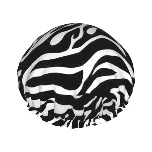 Zebra Print Print Soft Shower Cap for Women, Reusable Environmental Protection Hair Bath Caps von Peiyeety