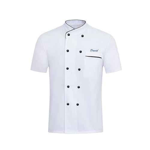 Personalisierte Koch Mantel benutzerdefinierte Koch Jacke kurze Ärmel Koch Hemden Gestickter Name Koch Uniform für Food Service Restaurant Küche Kleidung für Männer Frauen Personalisierte Koch Mantel benutzerdefinierte Koch Jacke kurze Ärmel Koch Hemden Gestickter Name Koch Uniform für Food Service Restaurant Küche Kleidung für Männer Frauen von Pekdi