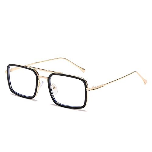 PenKee Klassische Steampunk-Sonnenbrille, polarisiert, für Herren und Damen, Designer-Vintage-Sonnenbrille mit quadratischem Metallrahmen, UV400 von PenKee
