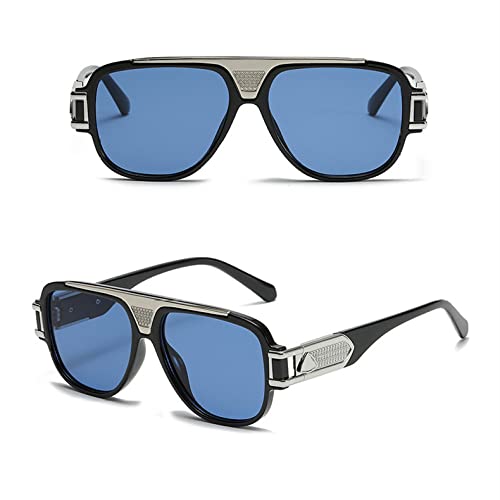 PenKee Luxus Herren Steampunk Quadrat Sonnenbrille Designer Großen Rahmen Sonnenbrille Frauen Männlich Vintage Schwarze Brille UV400 von PenKee