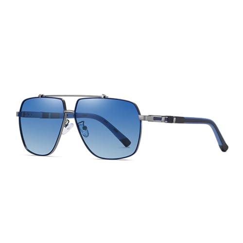 PenKee Polarisierte Sonnenbrille für Herren, UV400, Metall, bunt, quadratisch, Brillengestell, Strand, draußen, Autofahren, Reisen, Damen von PenKee