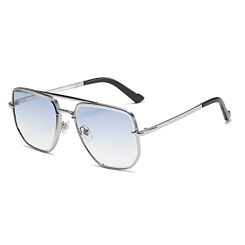 PenKee Quadratische Metallsonnenbrille für Männer und Frauen, unregelmäßige Sonnenbrille, männliche Farbtöne, UV400 von PenKee