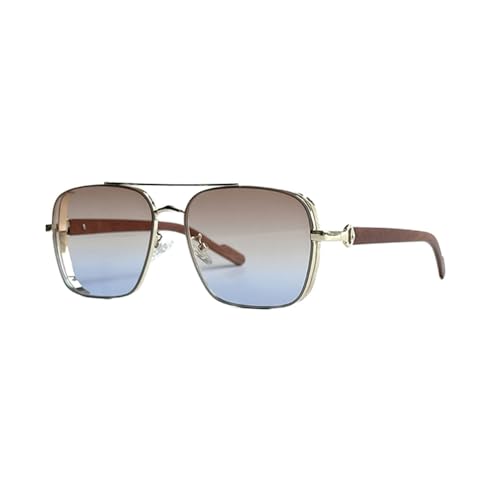 PenKee Sonnenbrille für Männer, quadratische Sonnenbrille aus Holz, Vintage-Brille, Retro von PenKee