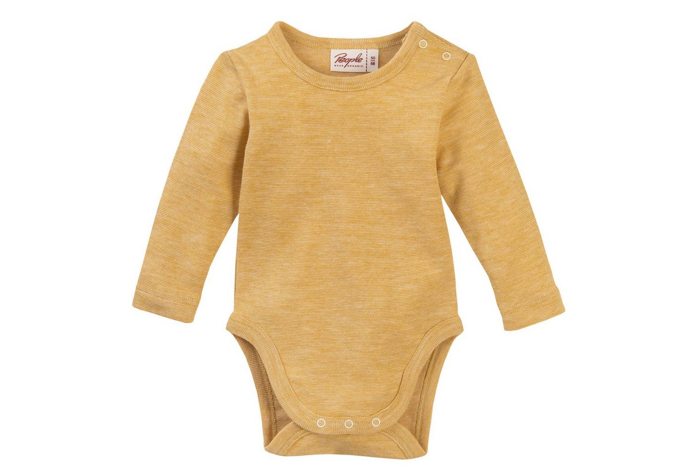 People Wear Organic Body Langarm Baby Body, Meliert Bio Baumwolle & Bio Wolle von People Wear Organic