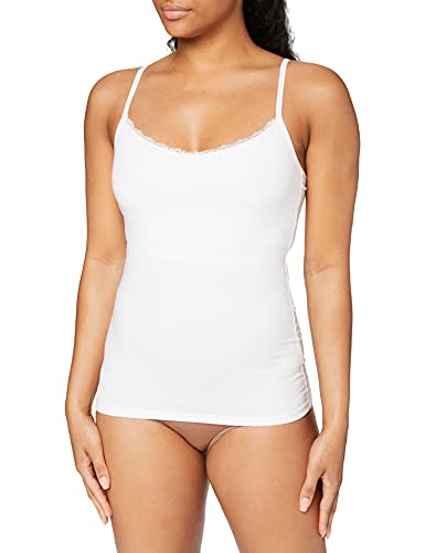 Peopletree Damen Hidden Support Lace Trim Camisole Top, Weiß (Eco White Wh1), 36 (Herstellergröße: 10) von People Tree