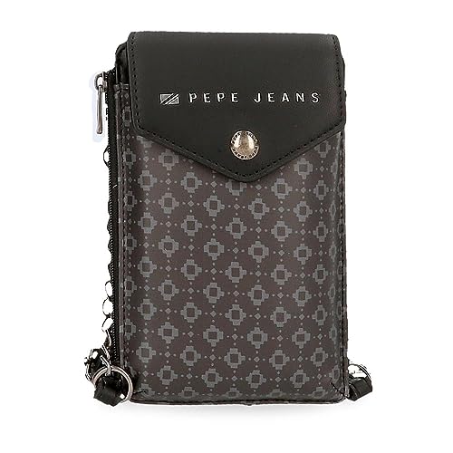 Pepe Jeans Bethany Kleine Umhängetasche Schwarz 9,5x16,5 cm Kunstleder, Schwarz, Talla única, Kleine Umhängetasche von Pepe Jeans