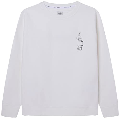 Pepe Jeans Jungen Twain Sweatshirt, White (Off White), 16 Years von Pepe Jeans