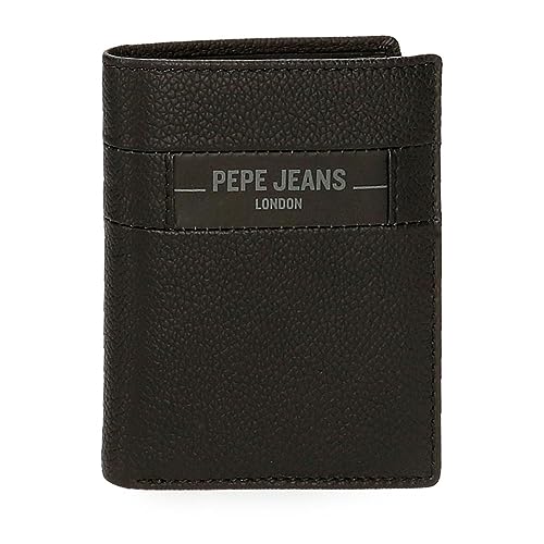 Pepe Jeans Checkbox Vertikale Geldbörse mit Geldbörse Schwarz 8,5 x 10,5 x 1 cm Leder, Schwarz, Talla única, Vertikale Geldbörse mit Geldbörse von Pepe Jeans