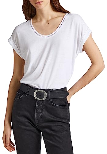 Pepe Jeans Damen Adelaide T Shirt, Weiß (Weiß), L EU von Pepe Jeans