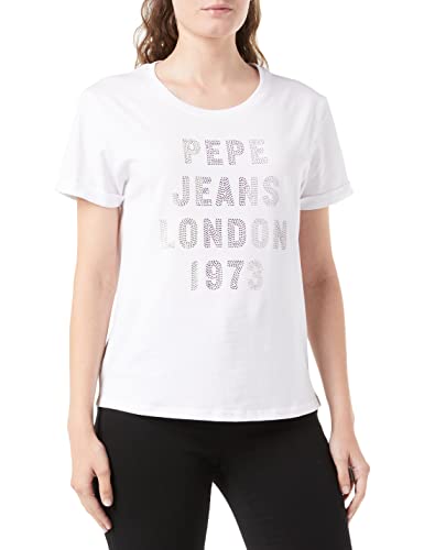 Pepe Jeans Damen Agnes T Shirt, Weiß (Weiß), L EU von Pepe Jeans