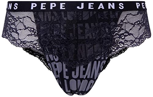 Pepe Jeans Damen Allover Logo Brazilia Bikini Style Underwear, Black (Black), S von Pepe Jeans