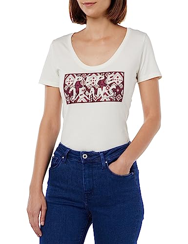 Pepe Jeans Damen Brandi T-Shirt, White (Mousse), M von Pepe Jeans