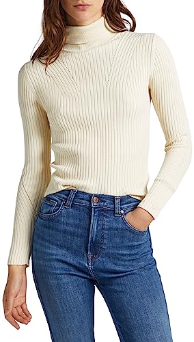 Pepe Jeans Damen Dalia Rolled Collar Pullover Sweater, Beige (Ivory), S von Pepe Jeans