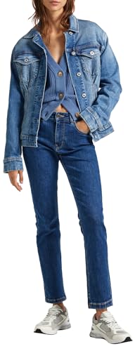 Pepe Jeans Damen High Waist Straight PL204592 Jeans, Blue (Denim-GX7), 34W / 30L von Pepe Jeans