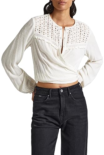 Pepe Jeans Damen Isabel Blouse, White (Mousse), L von Pepe Jeans