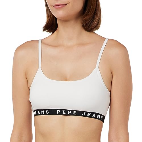 Pepe Jeans Damen Logo STR Brlt Bra, White (White), M von Pepe Jeans