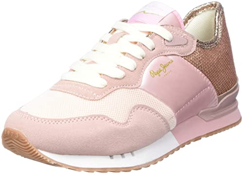 Pepe Jeans Damen London W Troy Sneaker, Factory pink, 40 EU von Pepe Jeans