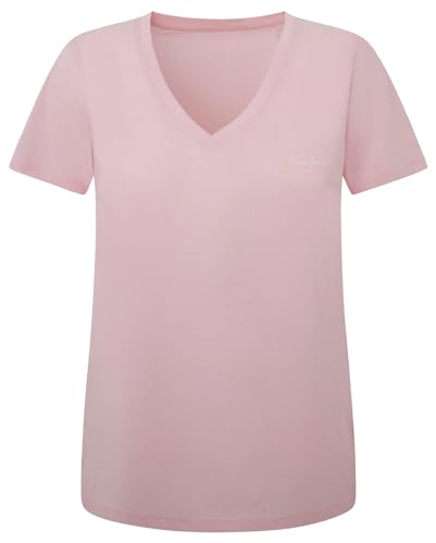 Pepe Jeans Damen Lorette V Neck T-Shirt, Pink (Pink), S von Pepe Jeans