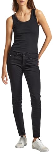 Pepe Jeans Damen Low Waist Skinny PL211705 Pants, Black (Black), 30W / 30L von Pepe Jeans