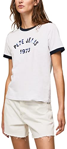 Pepe Jeans Damen Moni T-Shirt, White (White), XS von Pepe Jeans