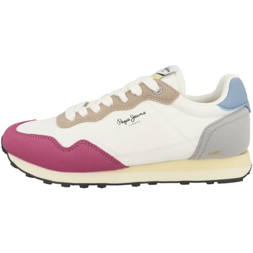 Pepe Jeans Damen Natch Basic W Sneaker, Pink (Deep Fuchsia), 5 von Pepe Jeans