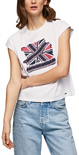 Pepe Jeans Damen Natty T-Shirt, White (White), M von Pepe Jeans