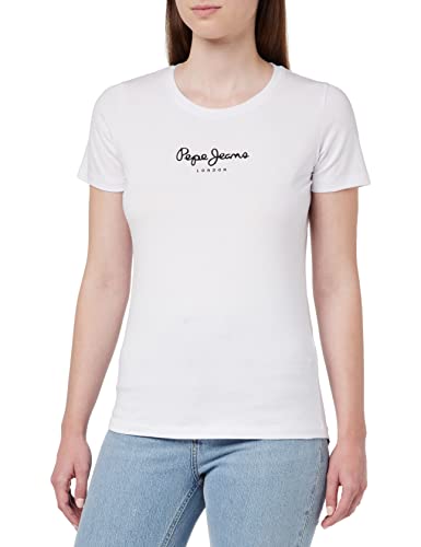 Pepe Jeans Damen New Virginia Ss N T-Shirts, 800white, S von Pepe Jeans