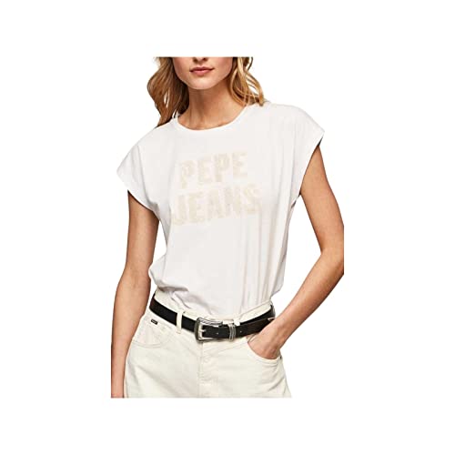 Pepe Jeans Damen Ola T-Shirt, White (White), S von Pepe Jeans