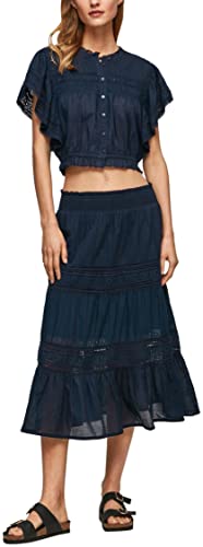 Pepe Jeans Damen Pelia Skirt, Blue (Dulwich), XL von Pepe Jeans