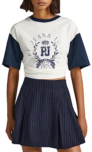 Pepe Jeans Damen Verneta T-Shirt, White (Mousse), XS von Pepe Jeans