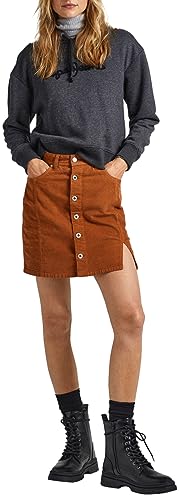 Pepe Jeans Damen Vicky Cord Skirt, Brown (Tobacco), M von Pepe Jeans