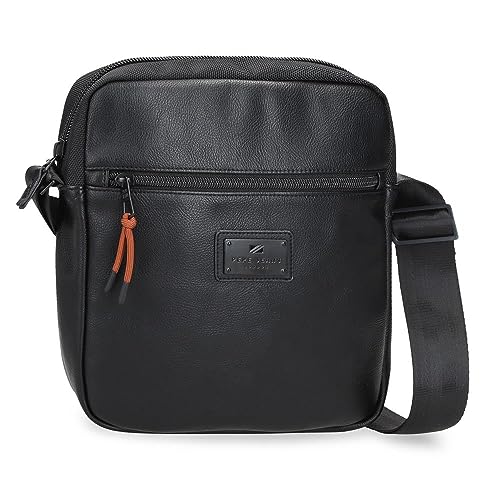 Pepe Jeans Egham Messengerhülle Tablet-Schutzhülle Schwarz 23x27x7 cm Polyester, Schwarz, Talla única, Umhängetasche für Tablet von Pepe Jeans