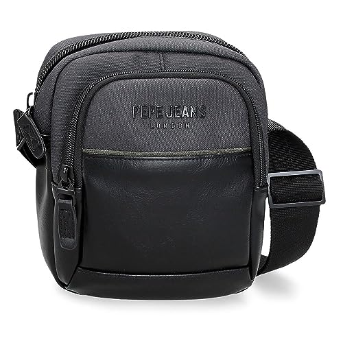 Pepe Jeans Grays Kleine Umhängetasche Schwarz 15 x 19,5 x 6 cm Polyester, Schwarz, Talla única, Kleine Umhängetasche von Pepe Jeans