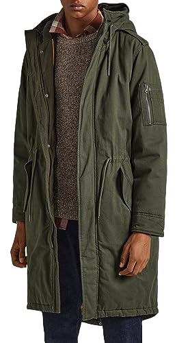 Pepe Jeans Herren Bowie Parka, Green (Olive), S von Pepe Jeans