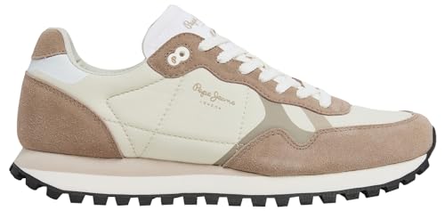 Pepe Jeans Herren Brit-On Print M Sneaker, Braun (Stone Beige), 10 von Pepe Jeans