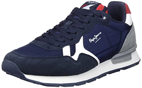 Pepe Jeans Herren Britt Man Flag Classic Sneaker, 595NAVY, 44 EU von Pepe Jeans