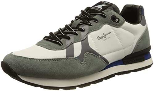 Pepe Jeans Herren Britt Man Print Sneaker, 800WHITE, 45 EU von Pepe Jeans