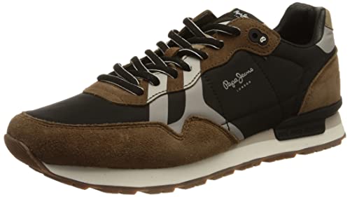 Pepe Jeans Herren Britt Man Print Sneaker, 999BLACK, 43 EU von Pepe Jeans