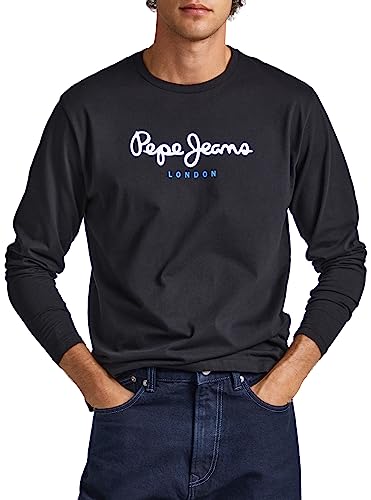 Pepe Jeans Herren Eggo Long T-Shirt, Schwarz, S von Pepe Jeans