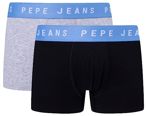 Pepe Jeans Herren Logo Tk Lr 2P Trunks, Black (Black), L (2er Pack) von Pepe Jeans