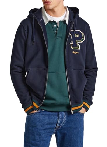 Pepe Jeans Herren Michon Hooded Sweatshirt, Blue (Dulwich), M von Pepe Jeans