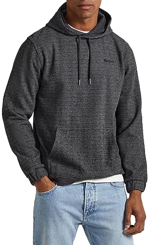 Pepe Jeans Herren Mondra Hooded Sweatshirt, Black (Washed Black), S von Pepe Jeans